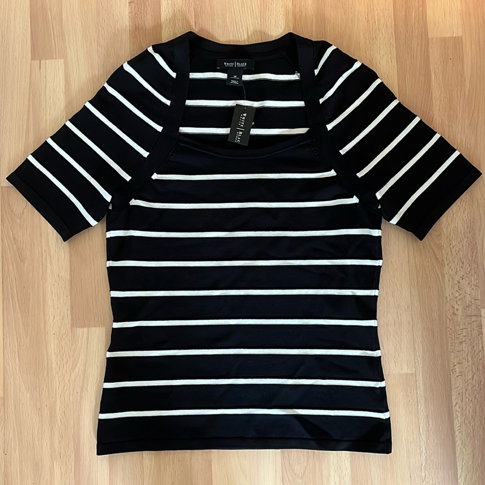 White House Black Market bandage striped top.